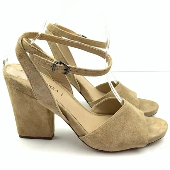 Via Spiga heels size 9.5 39.5 beige Suede chunky